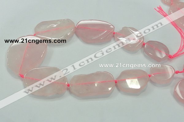 CNG460 15.5 inches 20*30mm - 45*55mm nuggets rose quartz beads