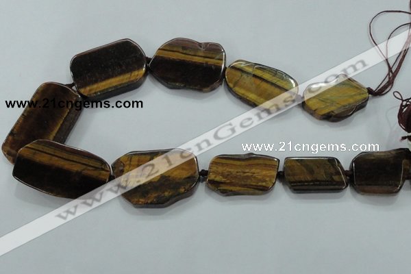 CNG462 15.5 inches 20*25mm - 25*55mm nuggets tiger eye beads