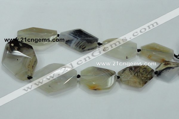 CNG471 15.5 inches 20*30mm - 30*50mm faceted nuggets agate beads