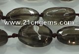 CNG475 15.5 inches 15*20mm - 25*35mm faceted nuggets smoky quartz beads