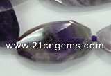 CNG483 15.5 inches 20*32mm twisted & faceted nuggets amethyst beads