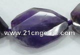 CNG484 15.5 inches 28*35mm twisted & faceted nuggets amethyst beads