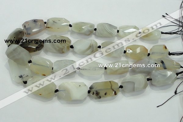 CNG491 15 inches 18*25mm – 30*35mm twisted & faceted nuggets agate beads