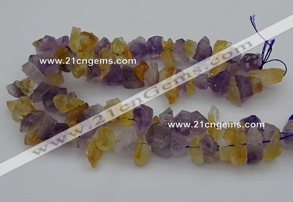 CNG5015 15.5 inches 12*18mm - 15*25mm nuggets amethyst & citrine beads