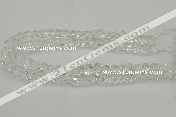 CNG5022 15.5 inches 6*8mm - 10*14mm faceted nuggets white crystal beads