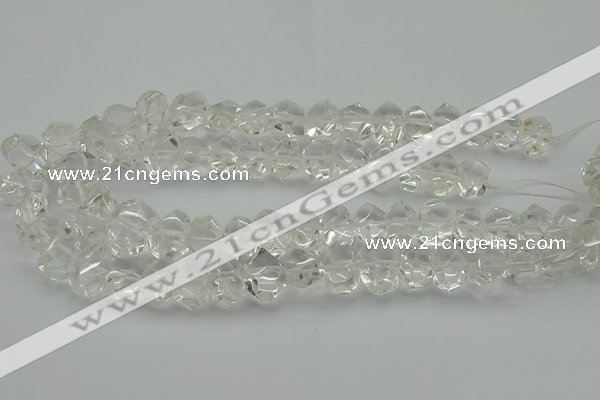 CNG5023 15.5 inches 10*14mm - 13*18mm faceted nuggets white crystal beads