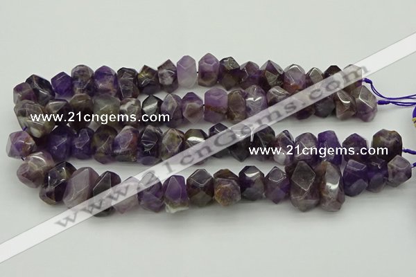 CNG5052 13*18mm - 15*20mm faceted nuggets dogtooth amethyst beads