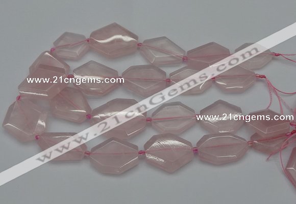 CNG5077 15.5 inches 20*30mm - 35*45mm freeform rose quartz beads