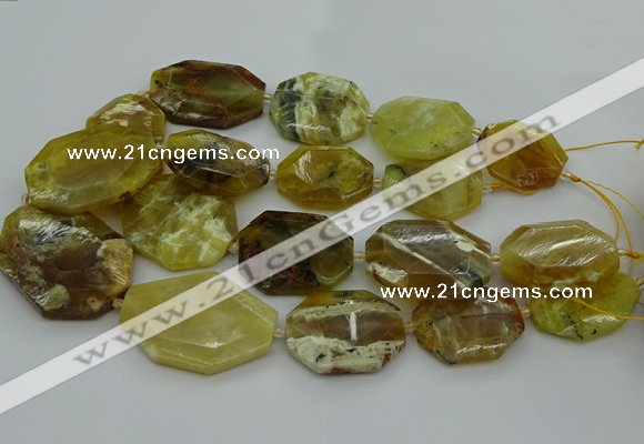 CNG5085 20*30mm - 25*45mm freeform yellow & green opal beads