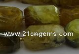 CNG5087 13*18mm - 15*25mm faceted nuggets yellow & green opal beads