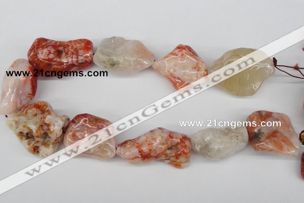 CNG51 15.5 inches 25*35mm nuggets agate gemstone beads