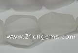 CNG5112 15.5 inches 14*20mm - 18*25mm freeform matte white crystal beads