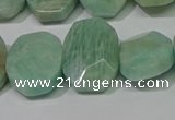 CNG5140 15.5 inches 15*18mm - 15*20mm faceted freeform amazonite beads