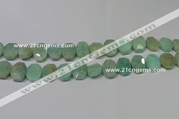 CNG5140 15.5 inches 15*18mm - 15*20mm faceted freeform amazonite beads