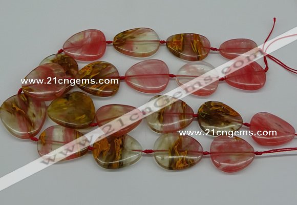 CNG5155 16*22mm - 30*35mm freeform volcano cherry quartz beads