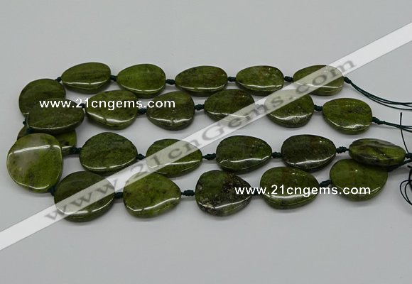 CNG5167 15.5 inches 16*22mm - 30*35mm freeform green gemstone beads