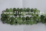 CNG5202 12*16mm - 15*20mm faceted nuggets green rutilated quartz beads