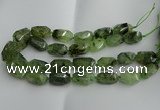 CNG5203 13*18mm - 15*25mm faceted nuggets green rutilated quartz beads