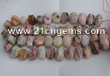 CNG5205 12*16mm - 15*20mm faceted nuggets pink opal gemstone beads