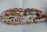 CNG5206 13*18mm - 15*25mm faceted nuggets pink opal gemstone beads