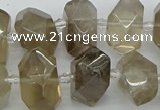 CNG5213 15.5 inches 12*16mm - 15*20mm faceted nuggets smoky quartz beads