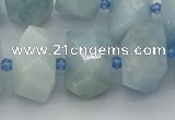 CNG5218 15.5 inches 12*16mm - 15*20mm faceted nuggets aquamarine beads