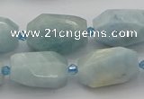 CNG5228 15.5 inches 12*16mm - 15*25mm faceted nuggets aquamarine beads