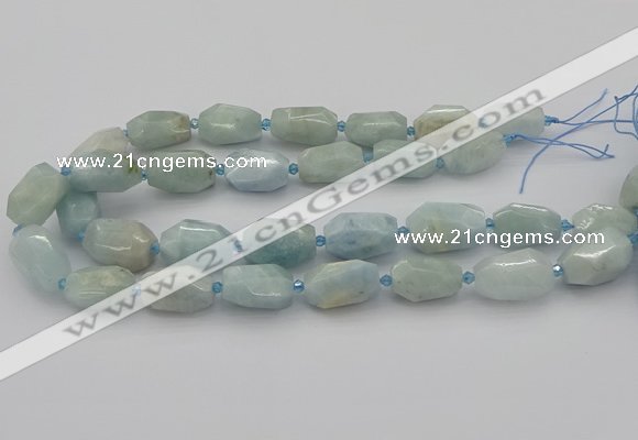 CNG5228 15.5 inches 12*16mm - 15*25mm faceted nuggets aquamarine beads