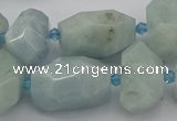 CNG5230 15.5 inches 12*16mm - 15*25mm faceted nuggets aquamarine beads