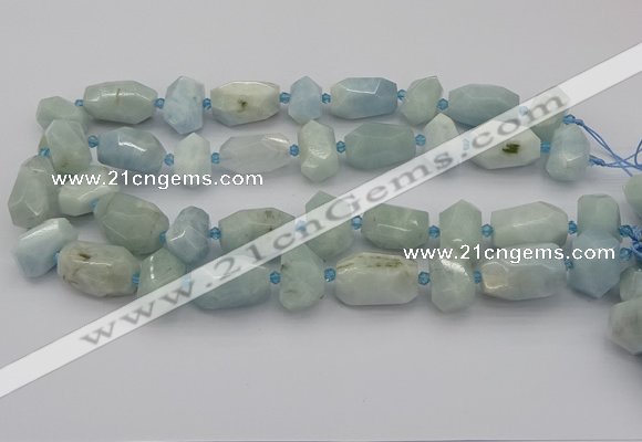 CNG5230 15.5 inches 12*16mm - 15*25mm faceted nuggets aquamarine beads