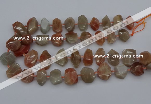 CNG5248 15.5 inches 13*18mm - 18*25mm faceted freeform moonstone beads