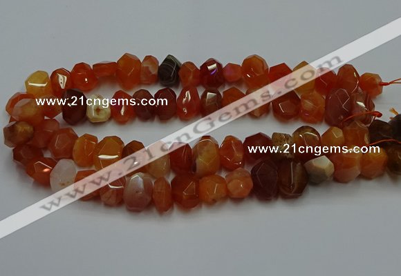 CNG5262 10*14mm - 13*18mm faceted nuggets red botswana agate beads