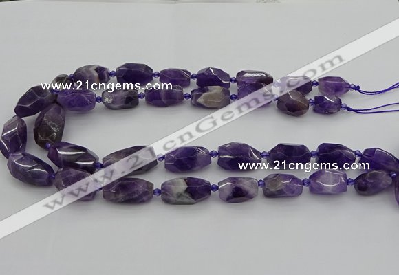 CNG5266 15.5 inches 10*15mm - 15*25mm faceted nuggets amethyst beads