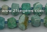 CNG5270 15.5 inches 8*12mm - 12*16mm faceted nuggets amazonite beads