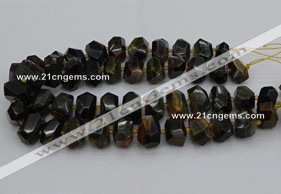 CNG5275 15.5 inches 12*16mm - 15*20mm faceted nuggets blue tiger eye beads