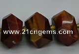 CNG5276 15.5 inches 12*16mm - 15*20mm faceted nuggets red tiger eye beads