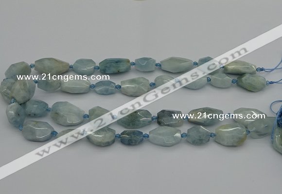 CNG5287 15.5 inches 12*16mm - 15*25mm faceted freeform aquamarine beads