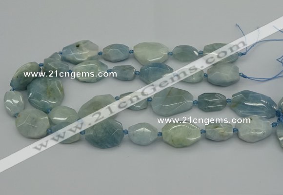 CNG5288 15.5 inches 15*20mm - 22*30mm faceted freeform aquamarine beads