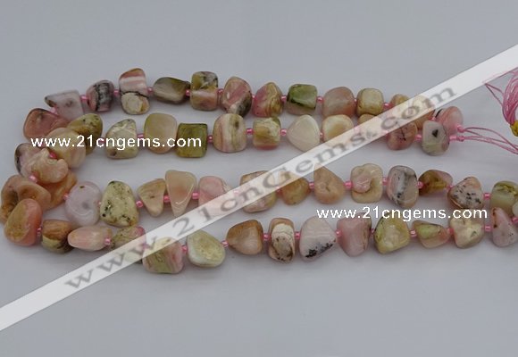 CNG5294 15.5 inches 8*12mm - 15*20mm nuggets pink opal gemstone beads