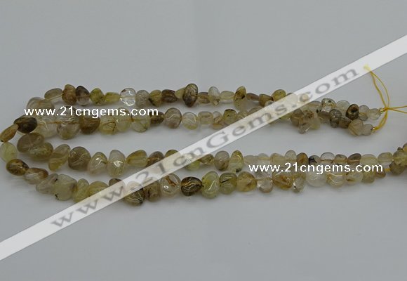 CNG5297 15.5 inches 5*8mm - 12*16mm nuggets golden rutilated quartz beads