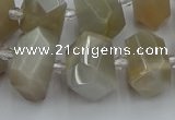 CNG5300 15.5 inches 12*16mm - 15*20mm faceted nuggets moonstone beads