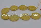 CNG5315 15.5 inches 25*35mm - 35*45mm freeform yellow jade beads