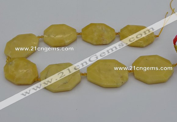 CNG5315 15.5 inches 25*35mm - 35*45mm freeform yellow jade beads