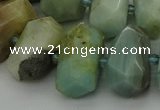 CNG5337 15.5 inches 12*16mm - 15*20mm faceted nuggets amazonite beads