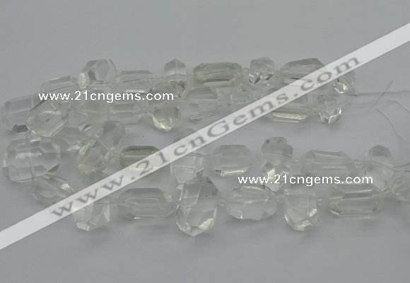 CNG5343 15.5 inches 12*16mm - 15*25mm faceted nuggets white crystal beads