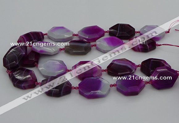 CNG5345 15.5 inches 25*35mm - 30*40mm faceted freeform agate beads