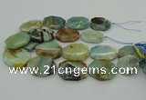 CNG5352 15.5 inches 20*30mm - 35*45mm faceted freeform amazonite beads