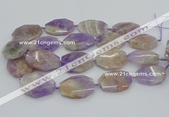 CNG5357 20*30mm - 35*45mm faceted freeform lavender amethyst beads