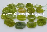 CNG5358 15.5 inches 20*30mm - 35*45mm faceted freeform lemon jade beads