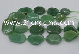 CNG5361 20*30mm - 35*45mm faceted freeform green aventurine beads